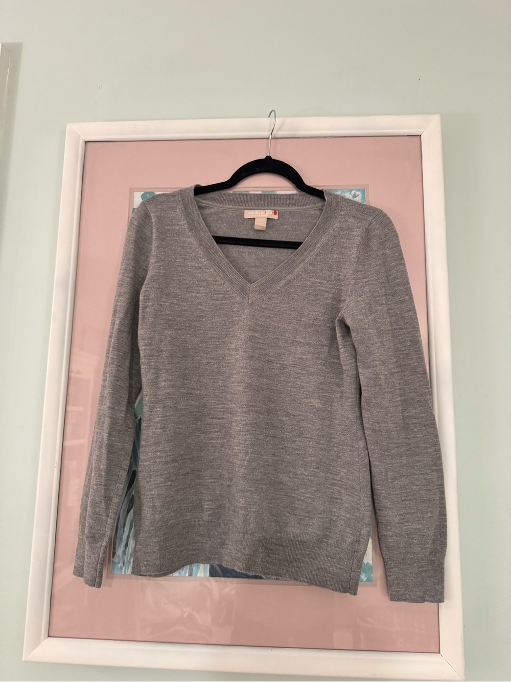 Banana Republic Light Gray V-Neck Sweater